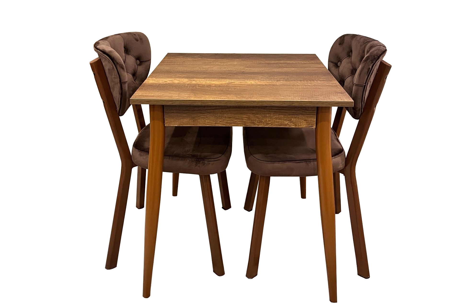 MENDEL MASA VE RİVONE SANDALYE TAKIMI, BAROK CEVİZ, 70X70