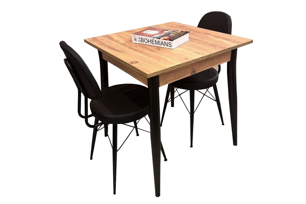 MENDEL MASA VE EYFEL SANDALYE TAKIMI, ATLANTİK ÇAM, 70X70