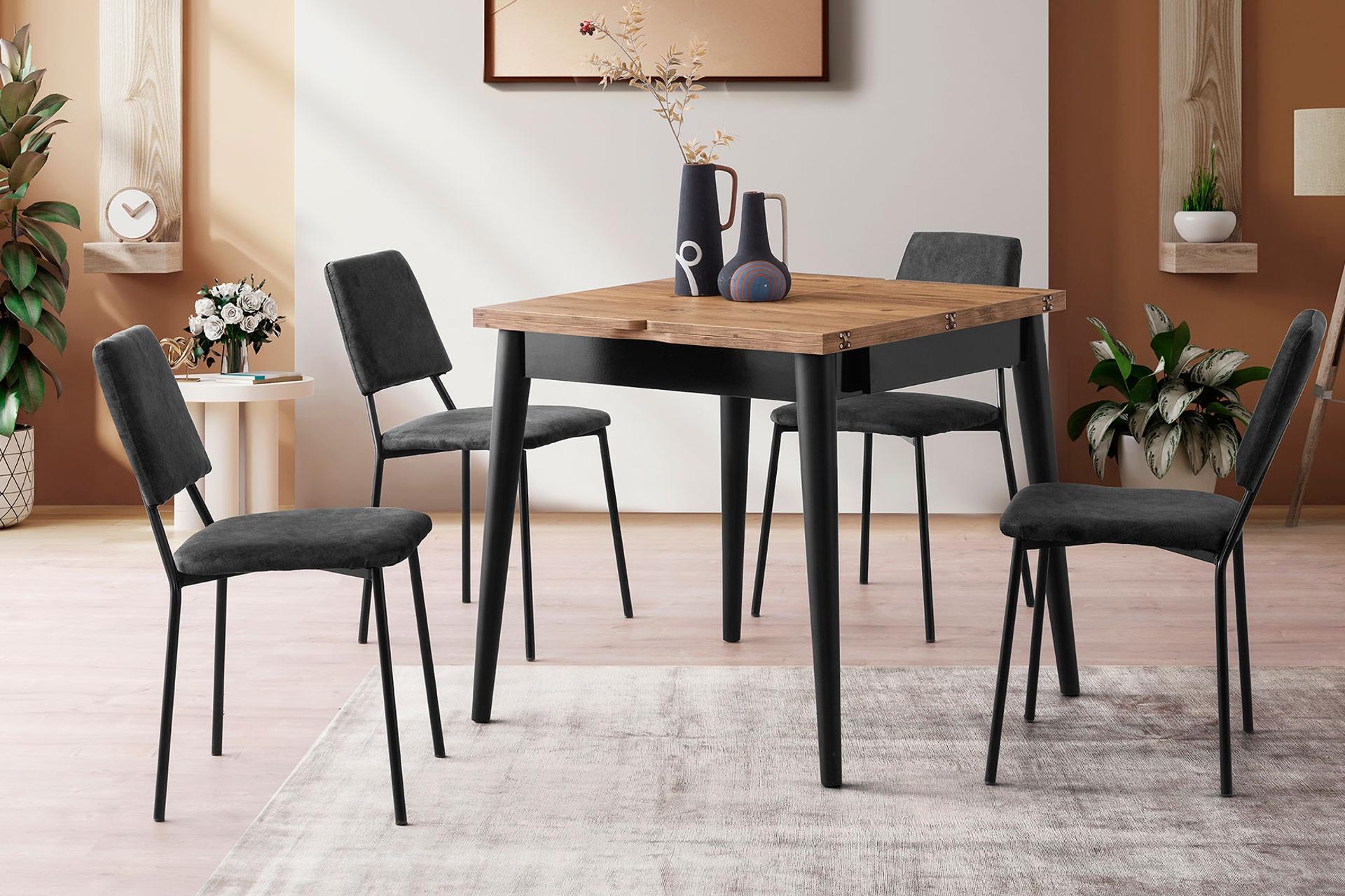 KUZEY MASA, VİVA SANDALYE, ATLANTİK ÇAM, 80X80
