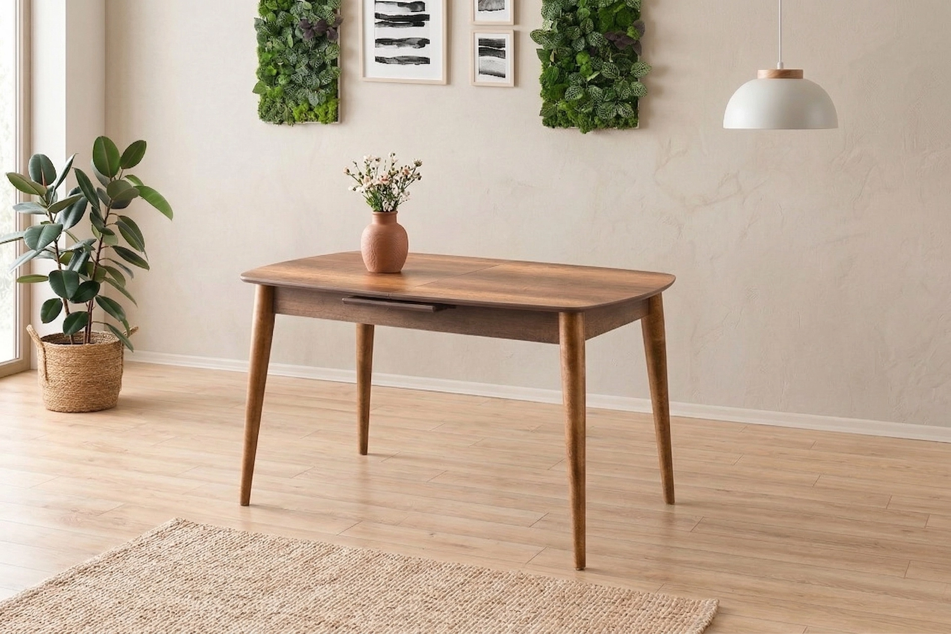 ESSEN MASA, ETRO SANDALYE, CEVİZ, 130x80