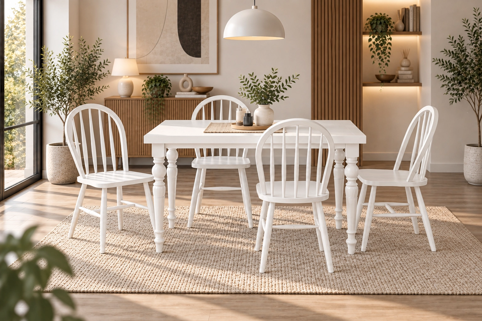 DAMLA MASA, AMERİKAN SANDALYE, BEYAZ, 125x80