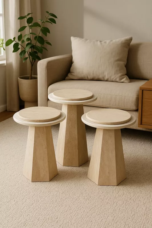 PRİZMA ECE ZİGON SEHPA, TRAVERTEN