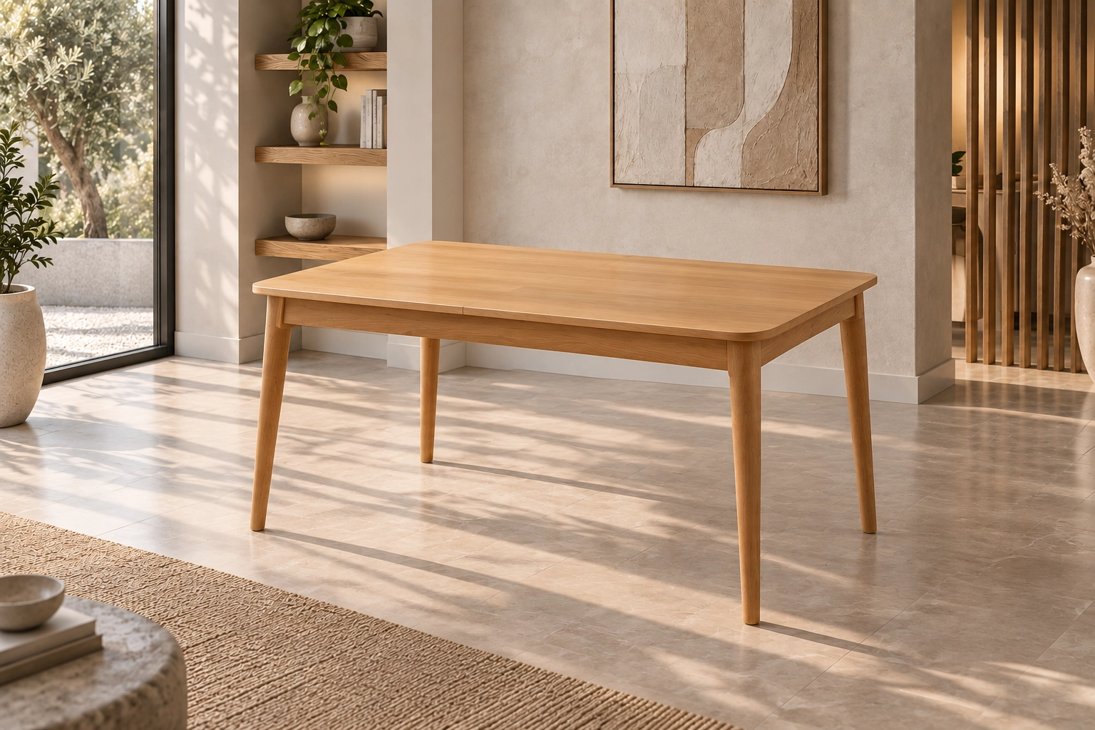 FİNİKE MASA, KIRLANGIÇ SANDALYE, NATURAL, 140x90