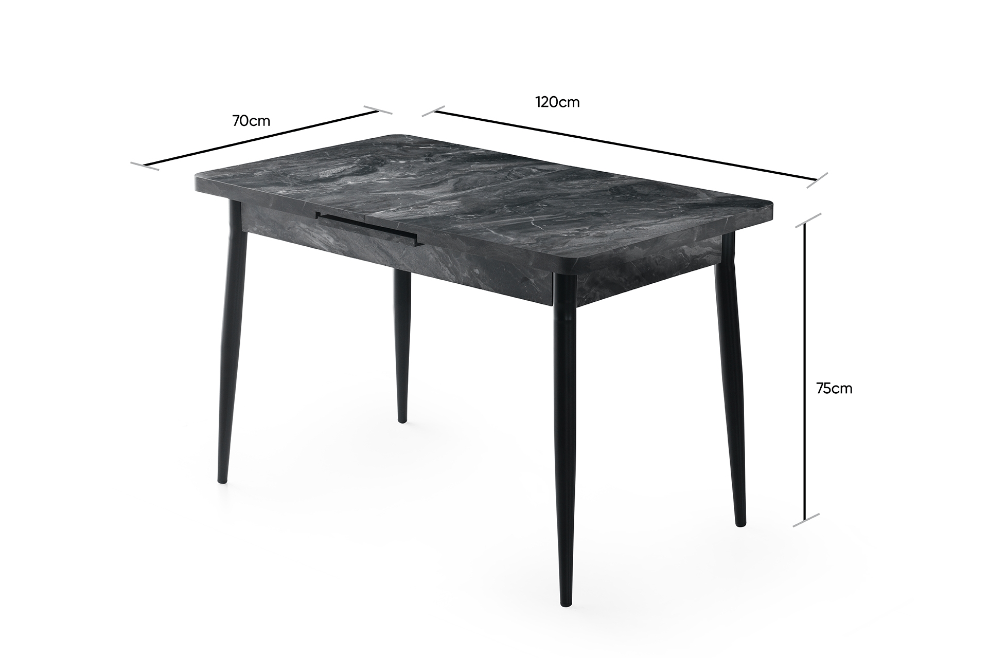 AY MASA VE SANDALYE BENCH TAKIMI, KREM SİYAH, 120x70
