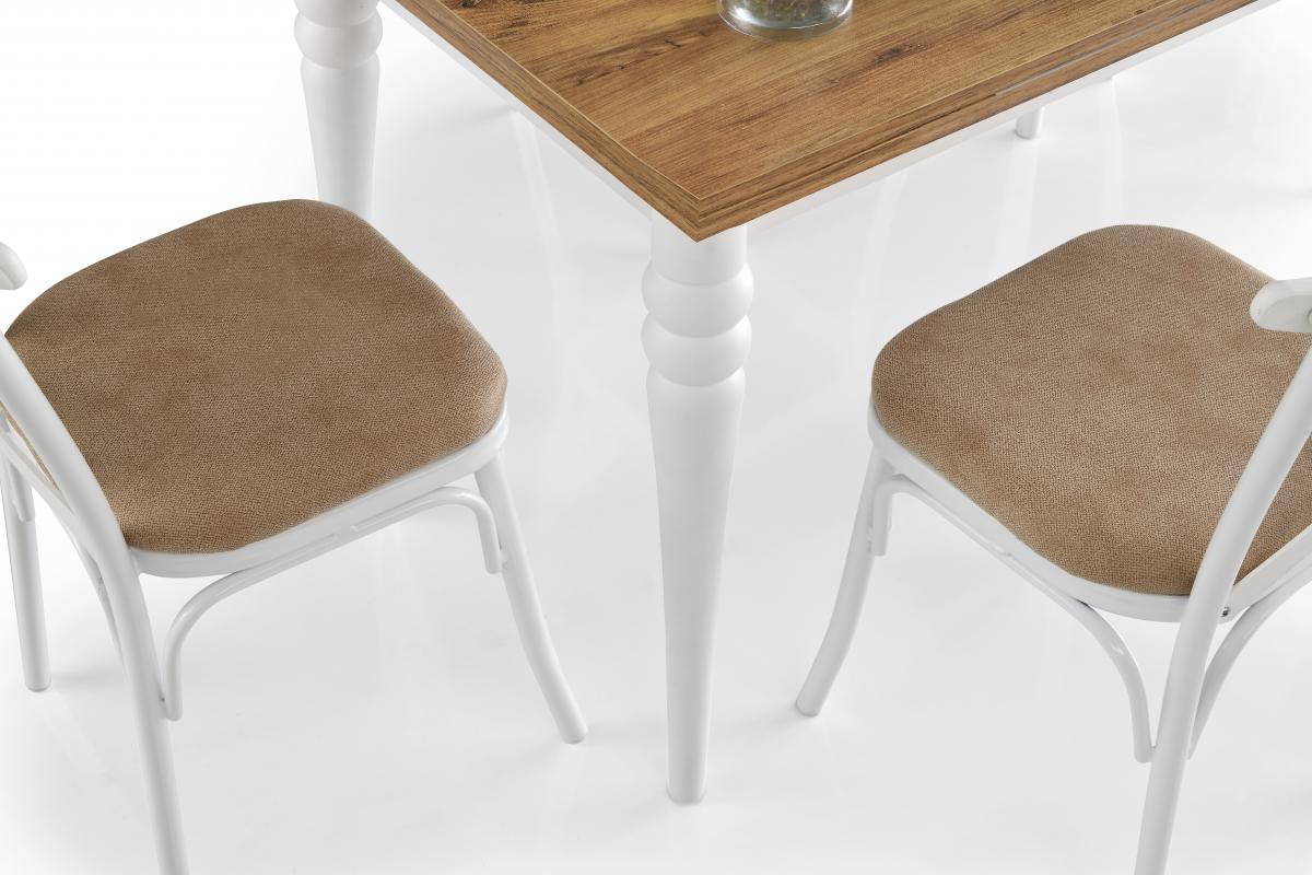 SALİVA MASA, BAHAR ÇAPRAZ SANDALYE, KAHVE BEYAZ, 110x70