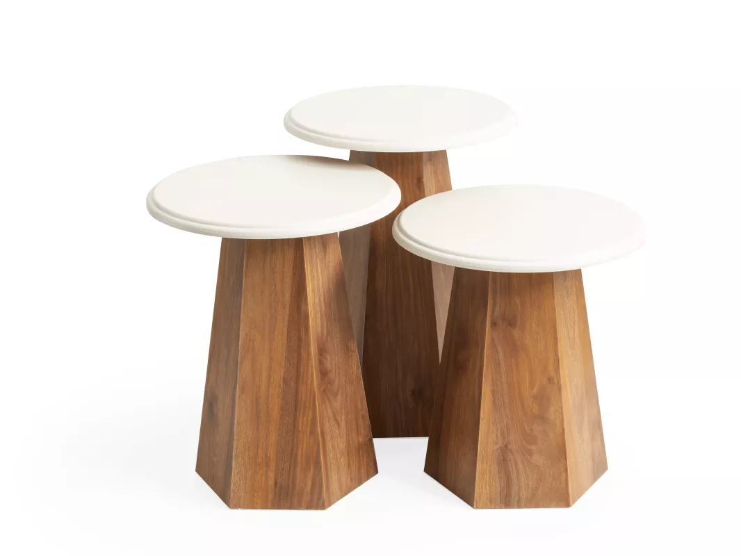 PRİZMA ZİGON SEHPA, CEVİZ-EKRU