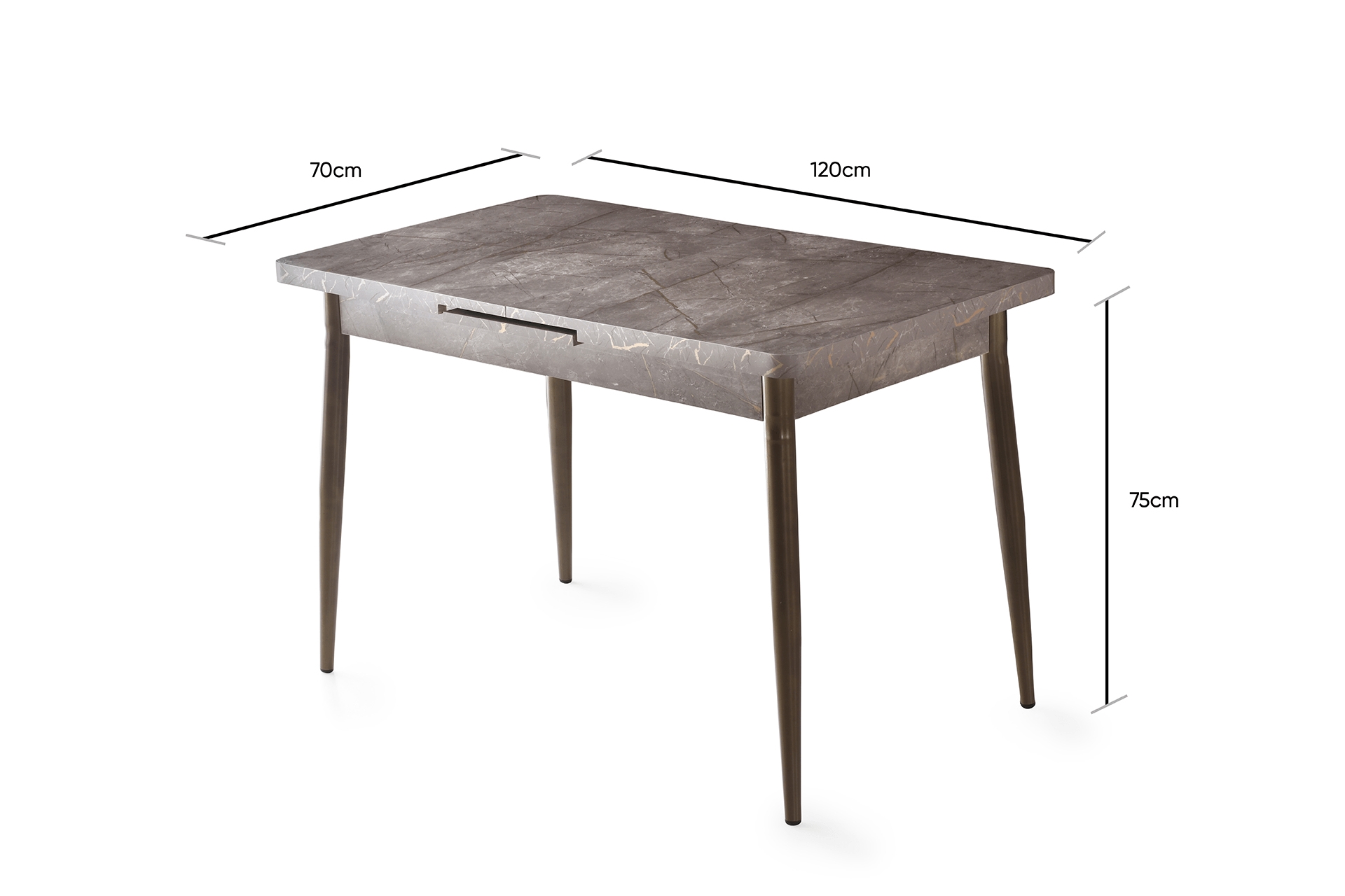 AY MASA VE SANDALYE BENCH TAKIMI, KAHVE GOLD, 120x70