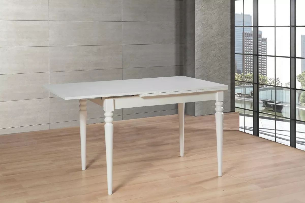 SANDOR MASA, ÇAPRAZ DÖŞEMELİ SANDALYE, BEYAZ LACİVERT, 110x70