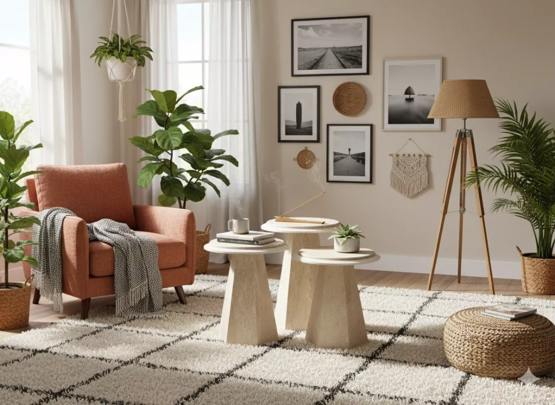 PRİZMA ECE ZİGON SEHPA, TRAVERTEN