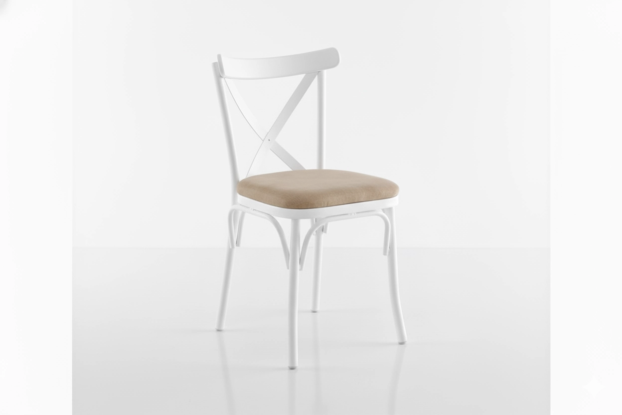 SALİVA MASA, BAHAR ÇAPRAZ SANDALYE, KAHVE BEYAZ, 110x70