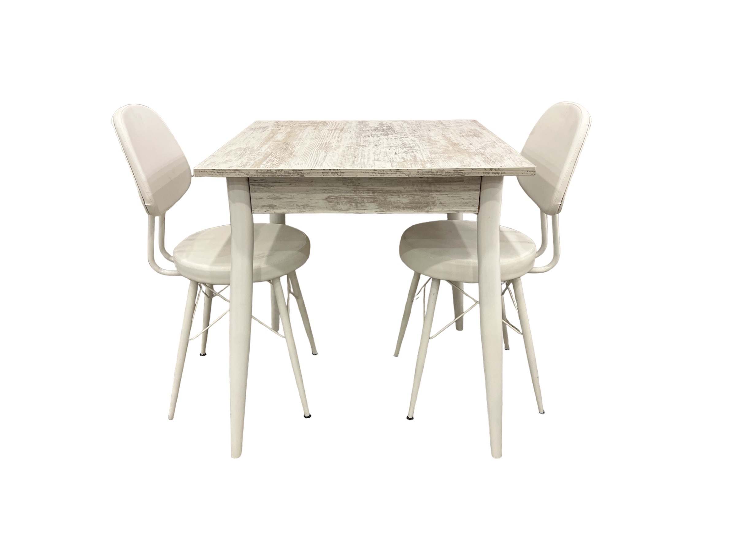 MENDEL MASA VE EYFEL SANDALYE TAKIMI, KRİSTAL, 70x70