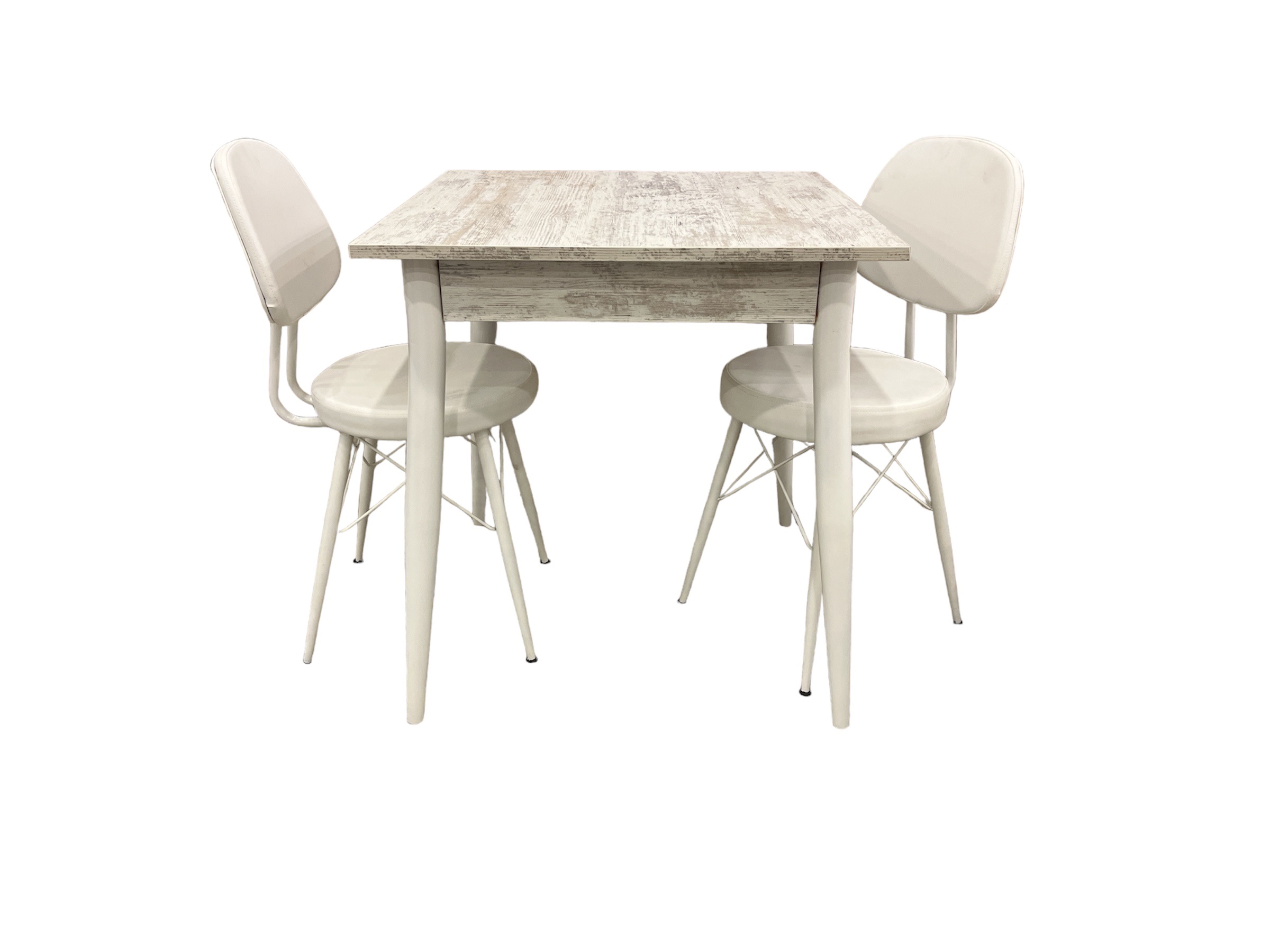 MENDEL MASA VE EYFEL SANDALYE TAKIMI, KRİSTAL, 70x70