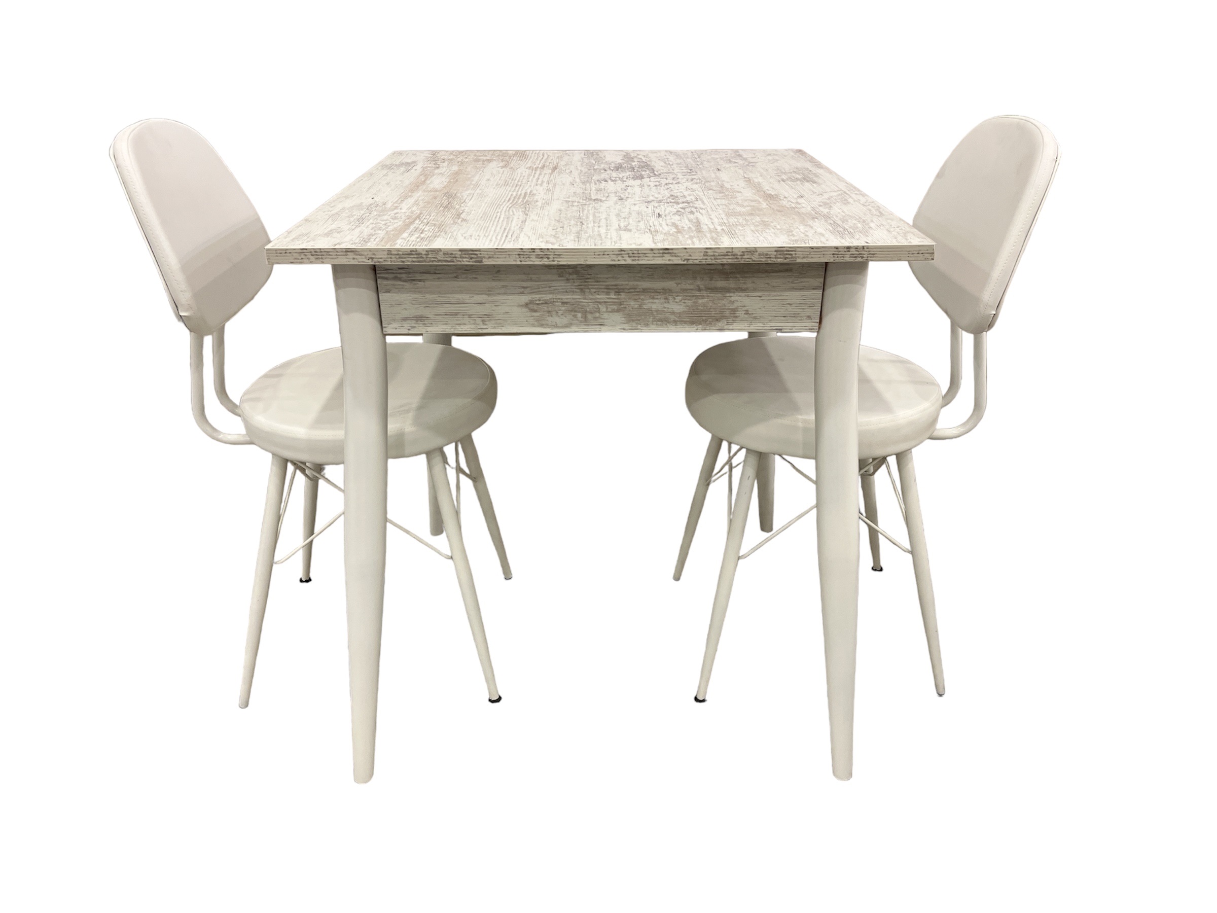 MENDEL MASA VE EYFEL SANDALYE TAKIMI, KRİSTAL, 70x70