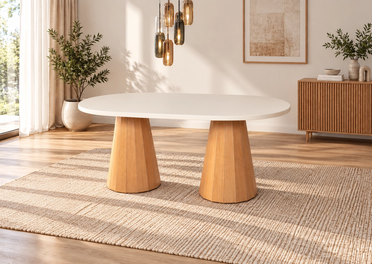 BOHEM MASA, ZİON SANDALYE, EKRU, NATURAL, FIÇI AYAK
