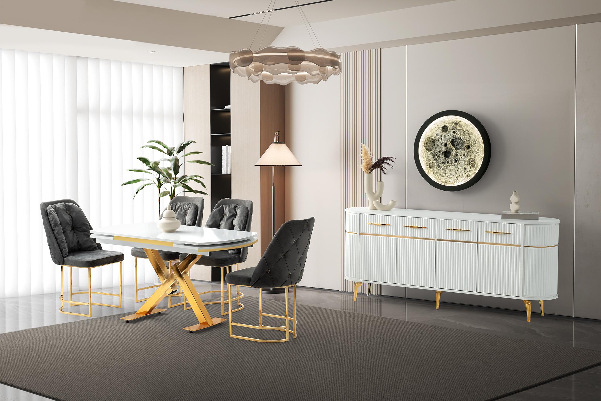 RİVA KONSOL, GOLD, BEYAZ