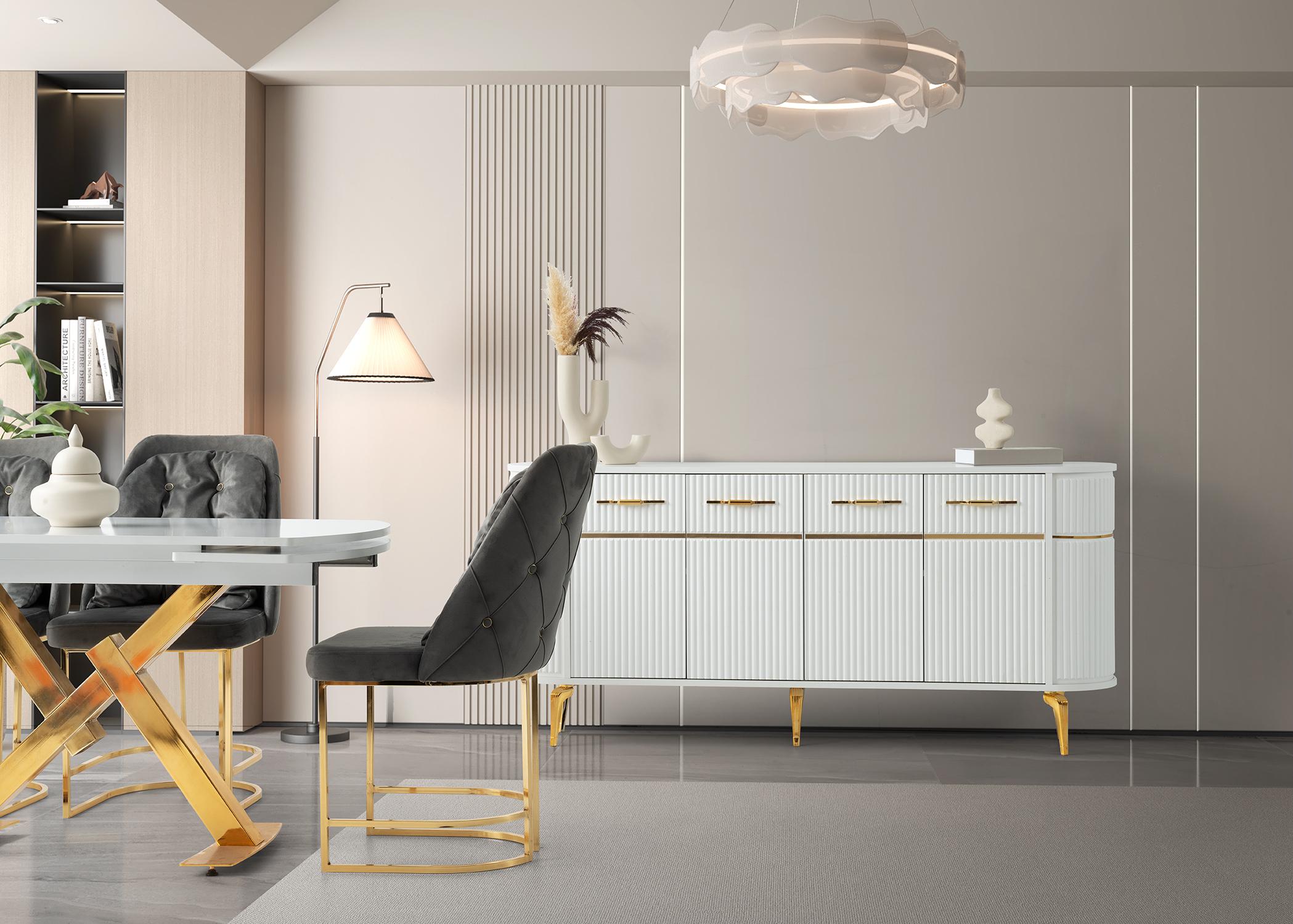 RİVA KONSOL, GOLD, BEYAZ