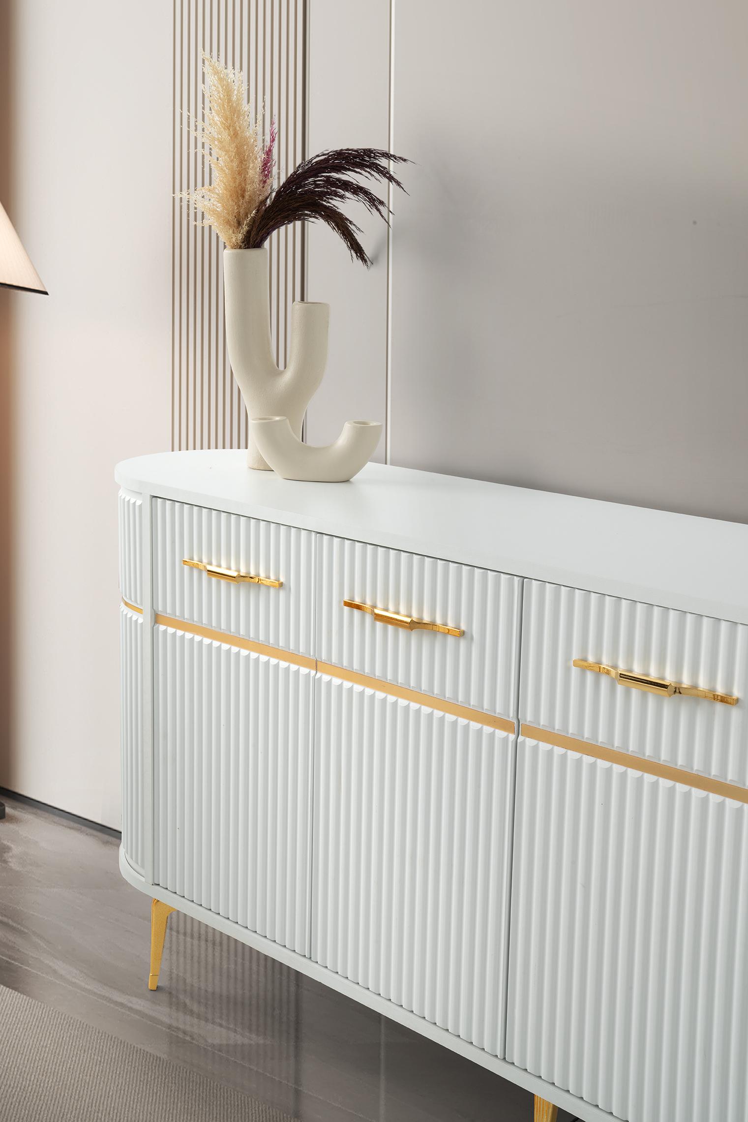 RİVA KONSOL, GOLD, BEYAZ