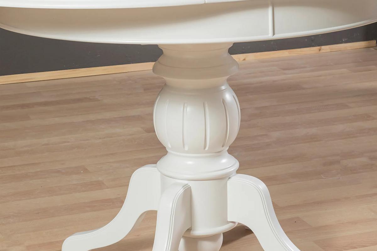 RUSTİK BABA AYAK AÇILIR MASA, BEYAZ, 100x100