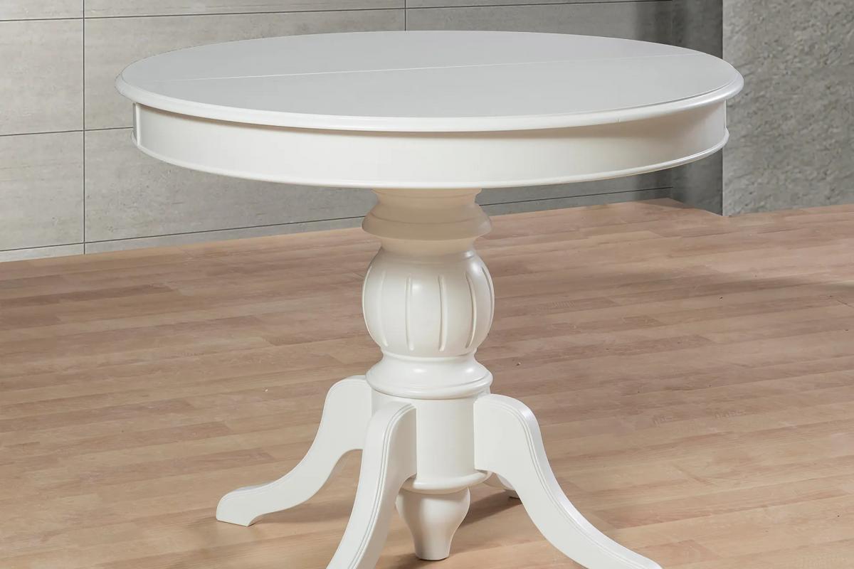 RUSTİK BABA AYAK AÇILIR MASA, BEYAZ, 100x100