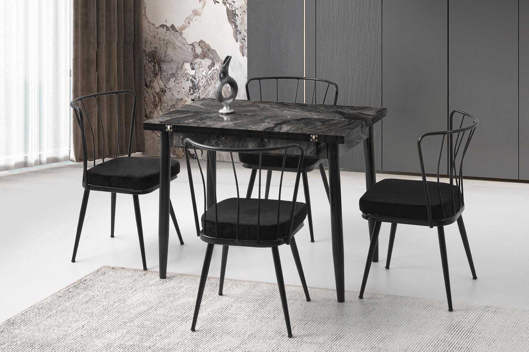 KARTAL DİKDÖRTGEN MASA VE AY SANDALYE, COSMOS, 100x65