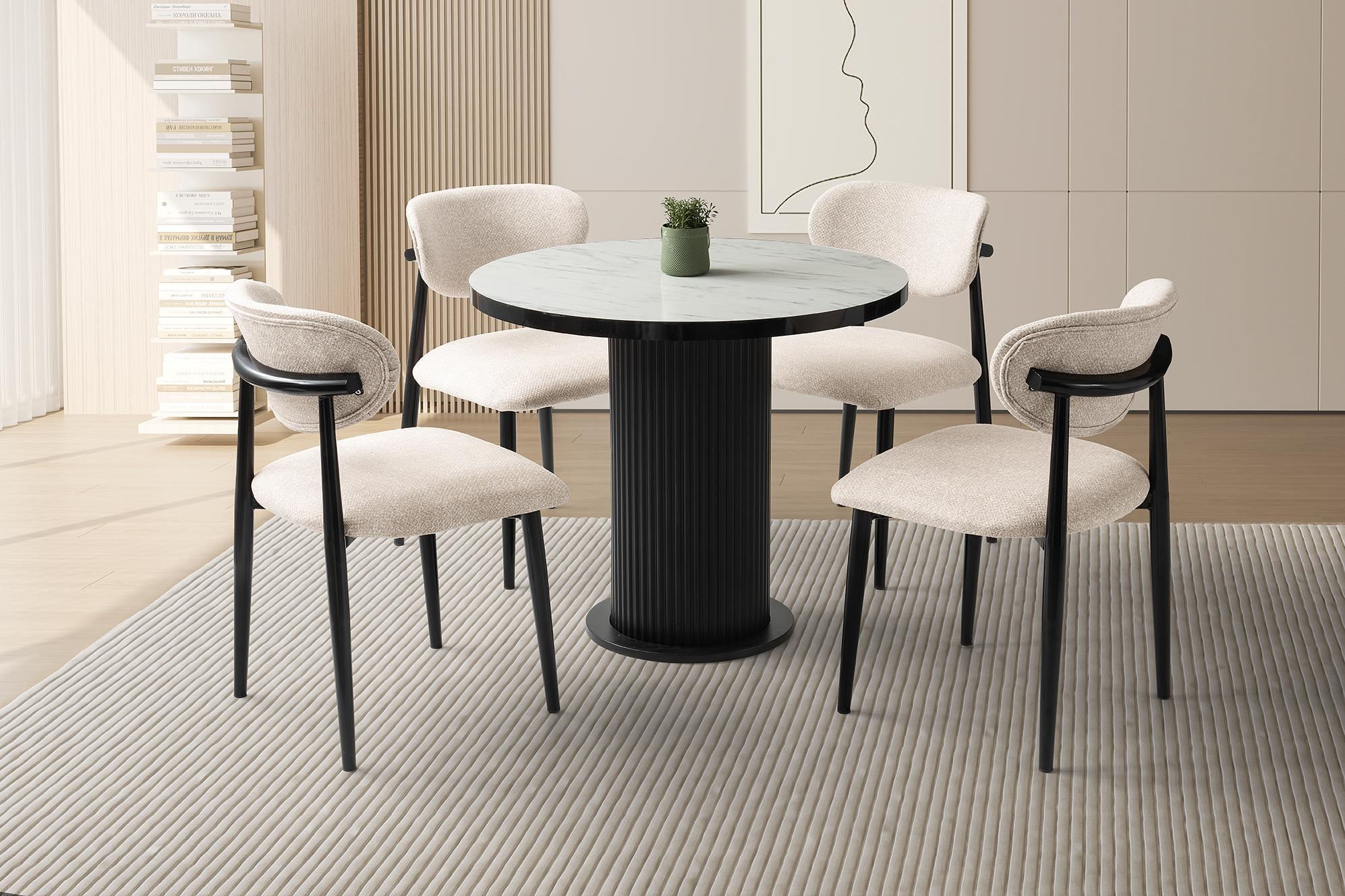 PTT AYAK MASA, POLO SANDALYE, MARMO, 100x100