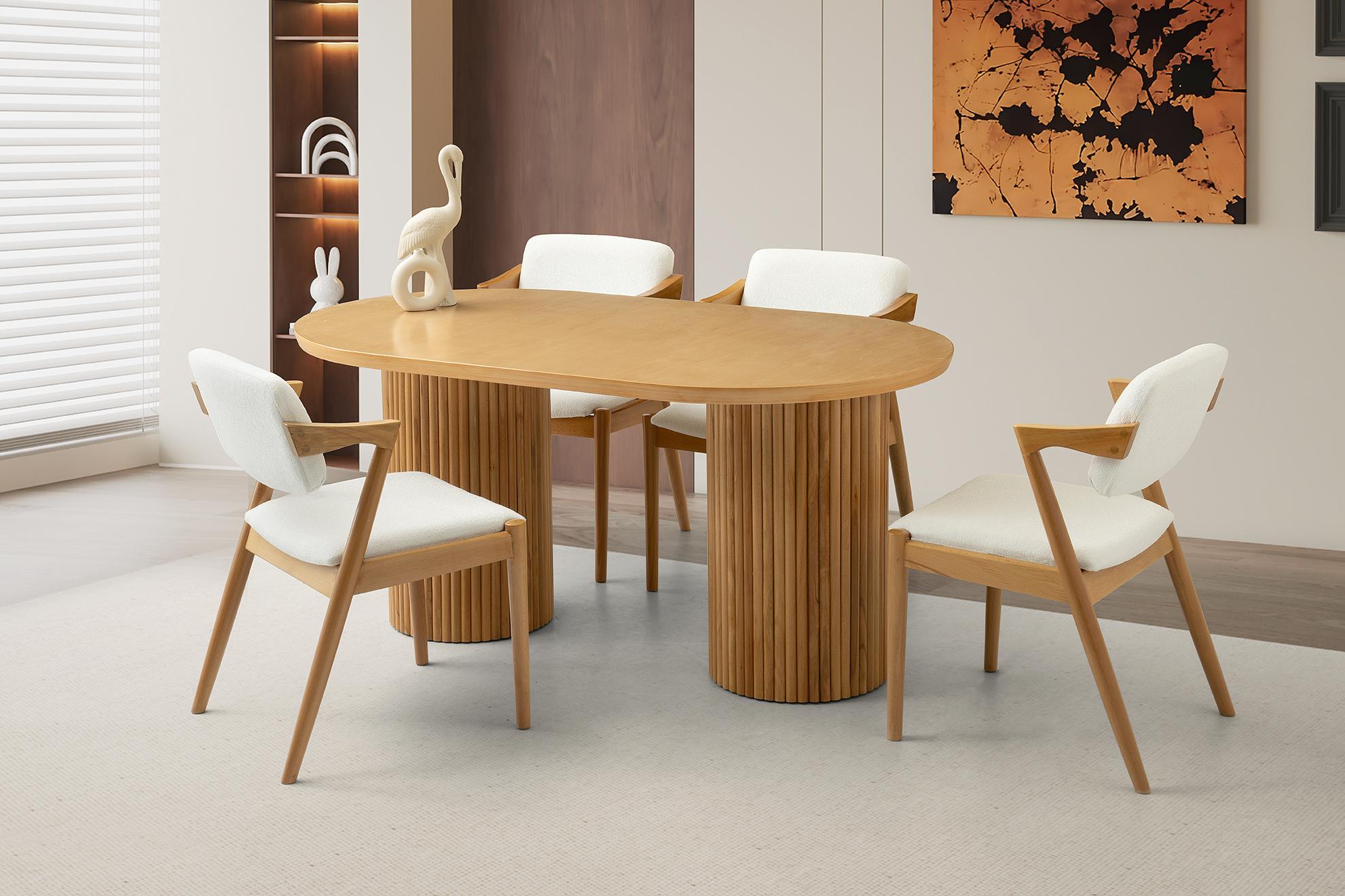 AZURA MASA, DURU SANDALYE, NATURAL, 160x90