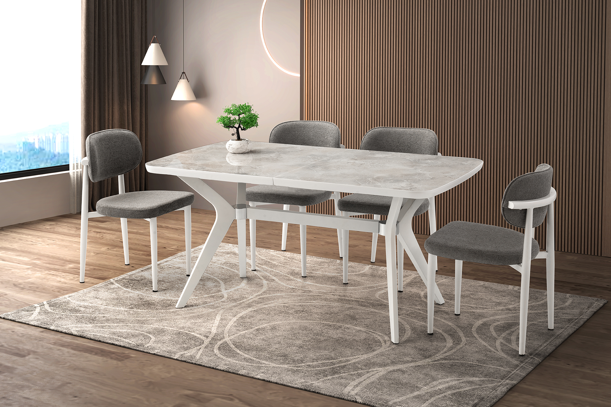 ZÜMRÜT MASA, PERLA SANDALYE, RAMBLA HG, 160x90