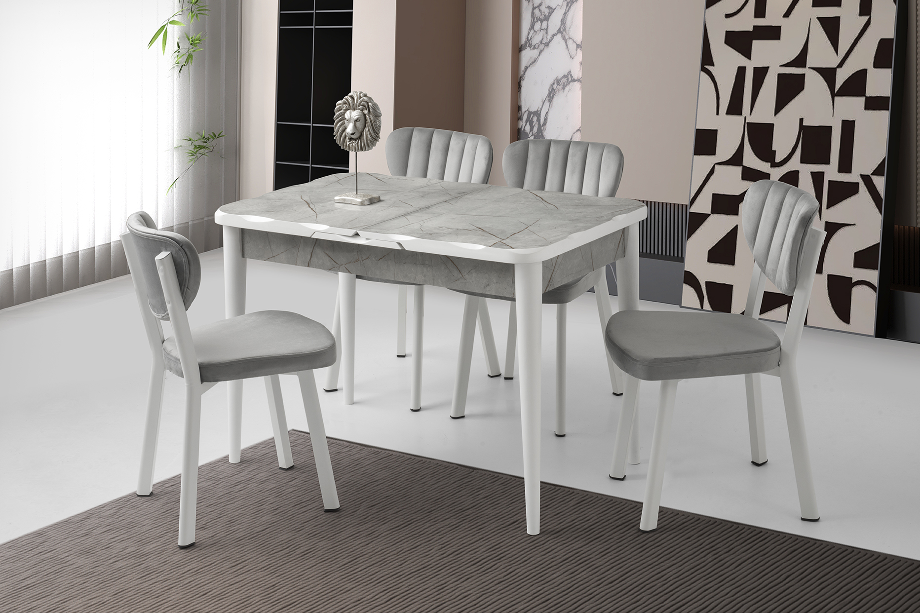 ARGUN MASA, ÇAKIL SANDALYE, LAGİNA, 120x70