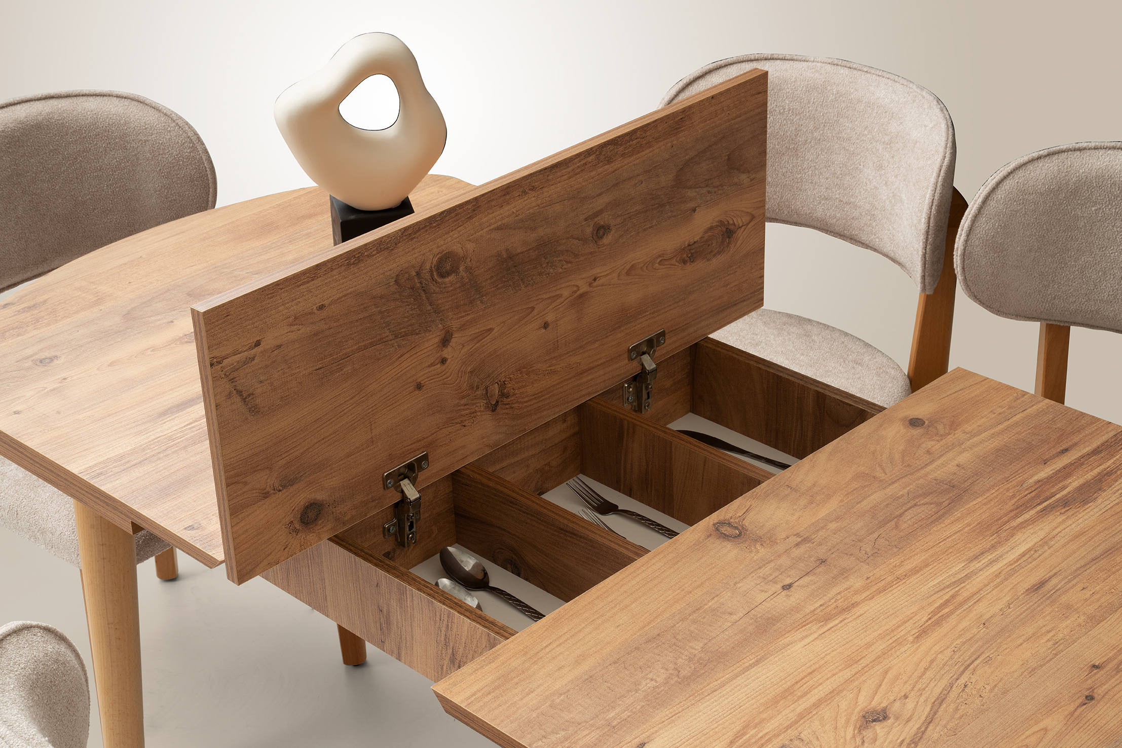 MONO KAŞIKLIKLI MASA, UMAY SANDALYE, DIŞBUDAK, 140x80