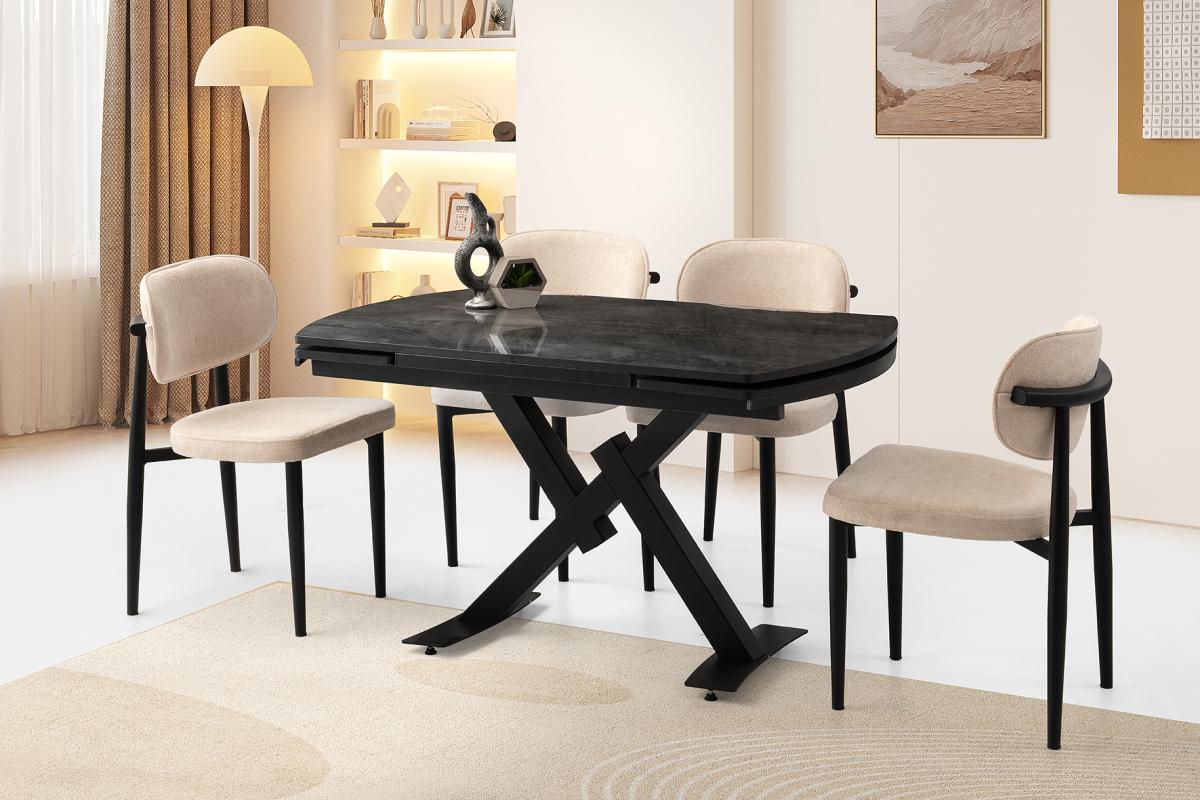 STEEL HG MASA, PERLA SANDALYE, İRONY, 130x80