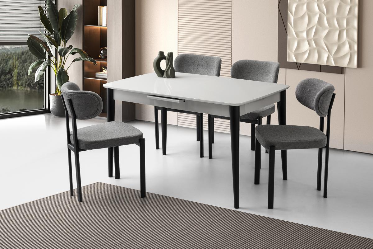MADRİD HG MASA, KONFOR SANDALYE, AÇIK GRİ, 130x80