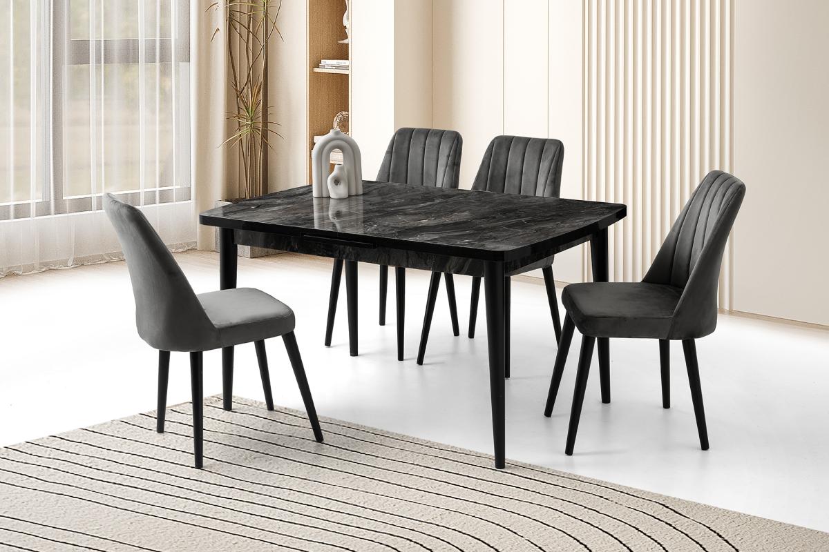 PESCA MASA, LYRA SANDALYE, SİYAH, 130x80