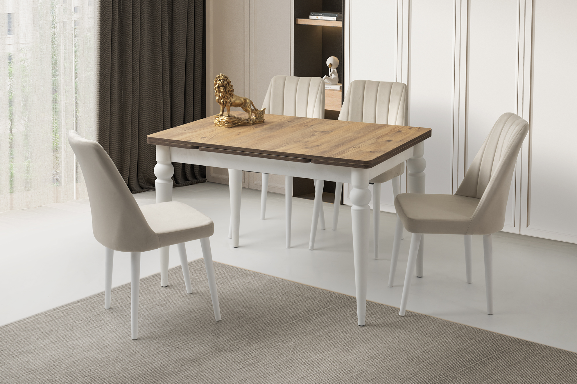 ROYAL TORNA AYAK MASA, LYRA SANDALYE, DIŞBUDAK, 120x80