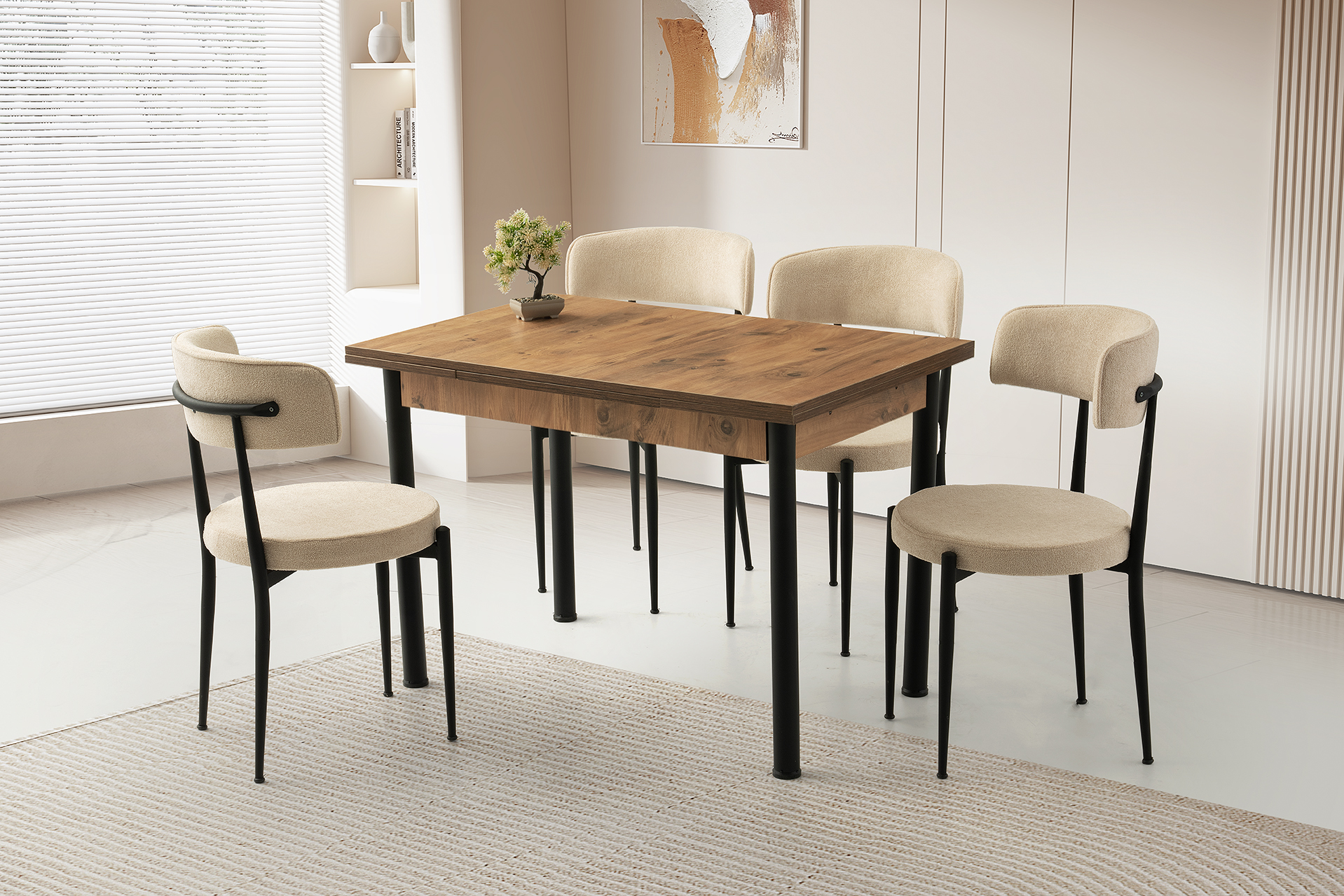 SMART MASA, ARMONİ SANDALYE, DIŞBUDAK, 110x70