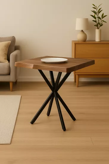 KEOPS MASA, CEVİZ SİYAH, 90x90