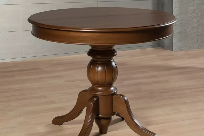 RUSTİK BABA AYAK AÇILIR MASA, 100x100, CEVİZ