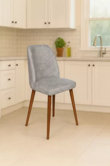 MERİDA SANDALYE ,GRİ,CEVİZ