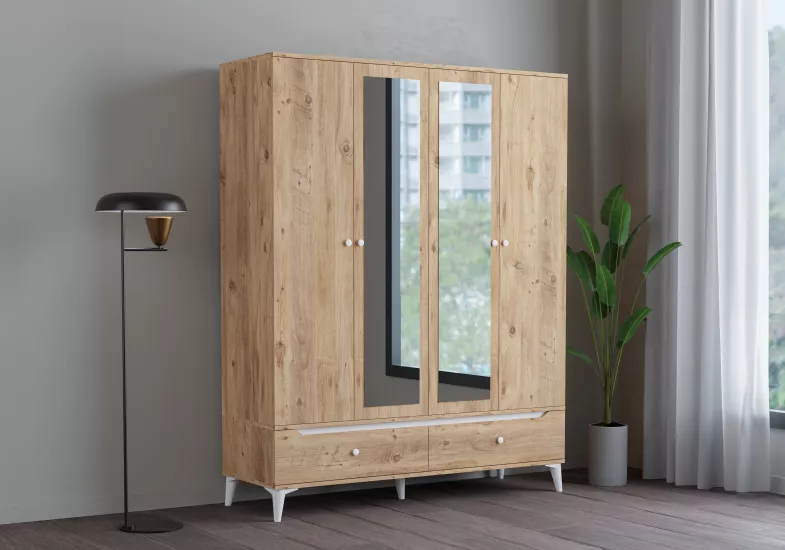 CARİNA ATLANTİK ÇAM 4 KAPILI DOLAP