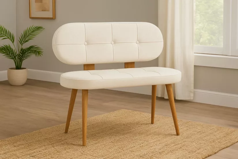 AKDENİZ SIRTLI BANK KREM MEŞE