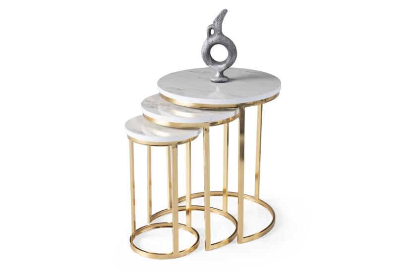 NİL ZİGON SEHPA, GOLD MARMO