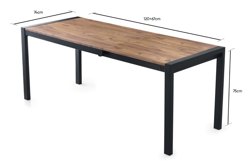 LATO MASA VE RİVONE SANDALYE TAKIMI, ATLANTİK ÇAM, 120x74