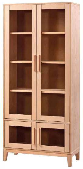 KONİK KAPAKLI CAMLI KİTAPLIK