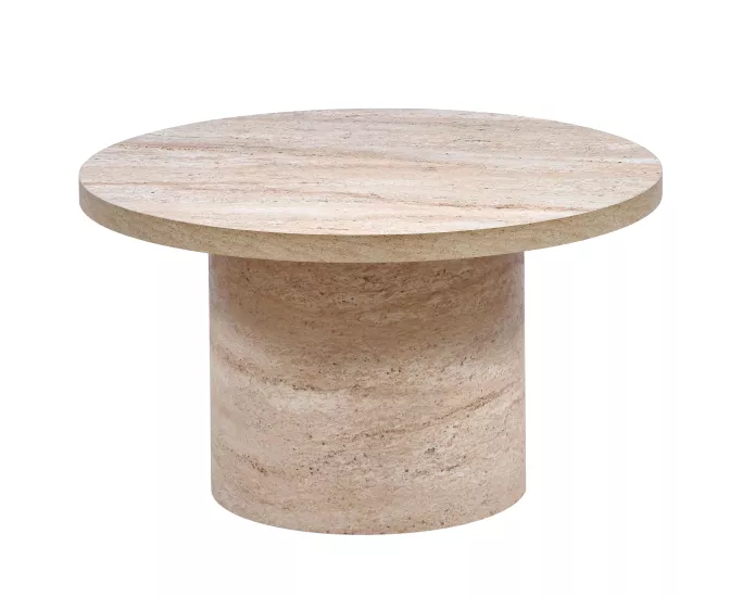 TRAVERTEN SİLİNDİR ORTA SEHPA