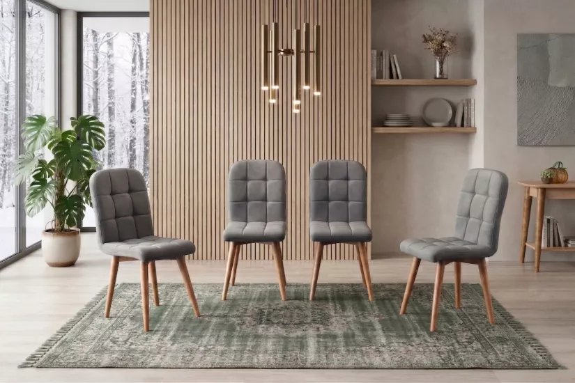 ESSEN MASA VE ETRO SANDALYE TAKIMI, CEVİZ, 130x80