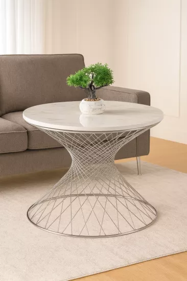 CESTİNO ORTA SEHPA, KROM MARMO