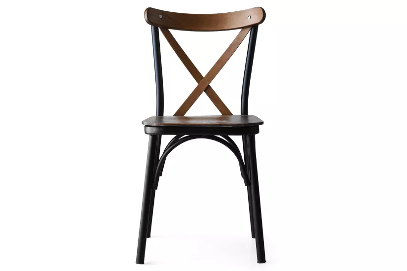 AHŞAP BAHAR ÇAPRAZ SANDALYE, CEVİZ SİYAH