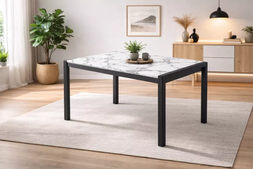 LATO MASA, BEYAZ MERMER, 120x75