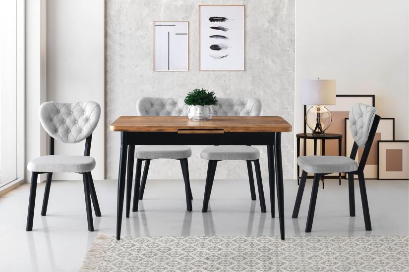 AY MASA, RİVONE SANDALYE, ATLANTİK ÇAM, 120x70