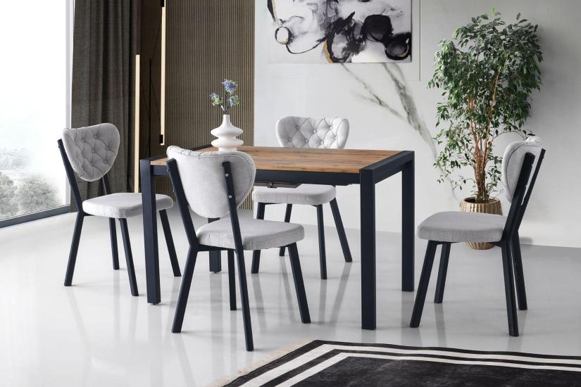 LATO MASA VE RİVONE SANDALYE TAKIMI, ATLANTİK ÇAM, 120x74