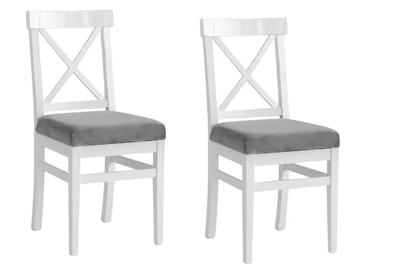 ÇAPRAZ DÖŞEMELİ SANDALYE BEYAZ GRİ